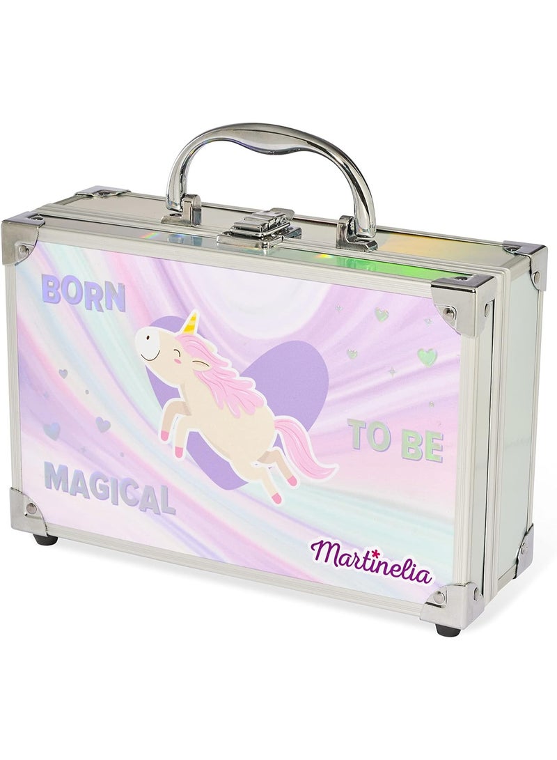 MARTINELIA Little Unicorn Perf Traveler Glitter Cosmetic Brush, White, Synthetic Fiber Bristles, Wand Form, For Eyeshadow, Blush, Nail Polish Application, Cruelty Free, Vegan - Image 2